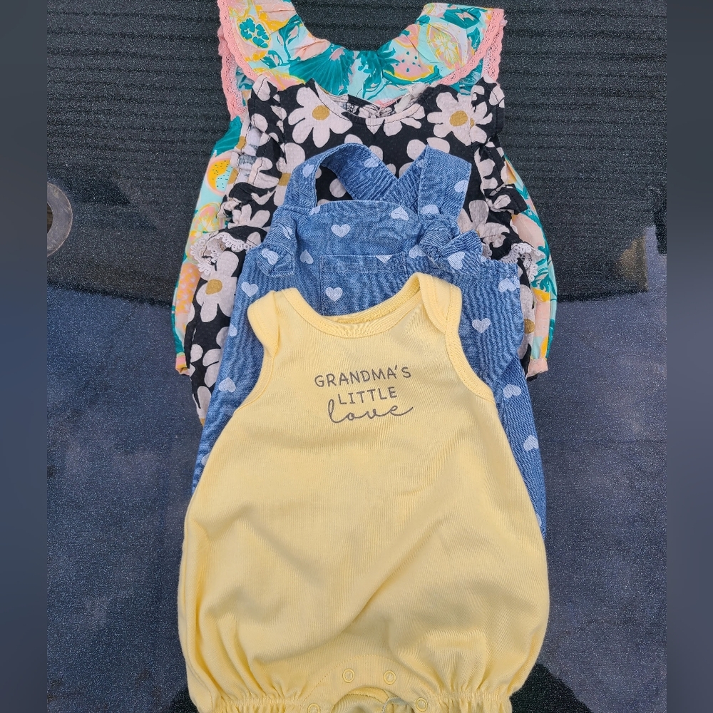 Yellow and Blue Baby Romper Set